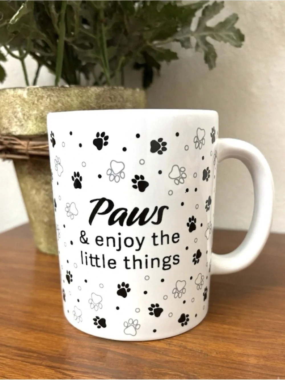 DOG LOVERS COFFEE TEA MUG 🐾 PAWS & ENJOY THE LITTLE THINGS 🐾 NOVELTY GIFT NEW
